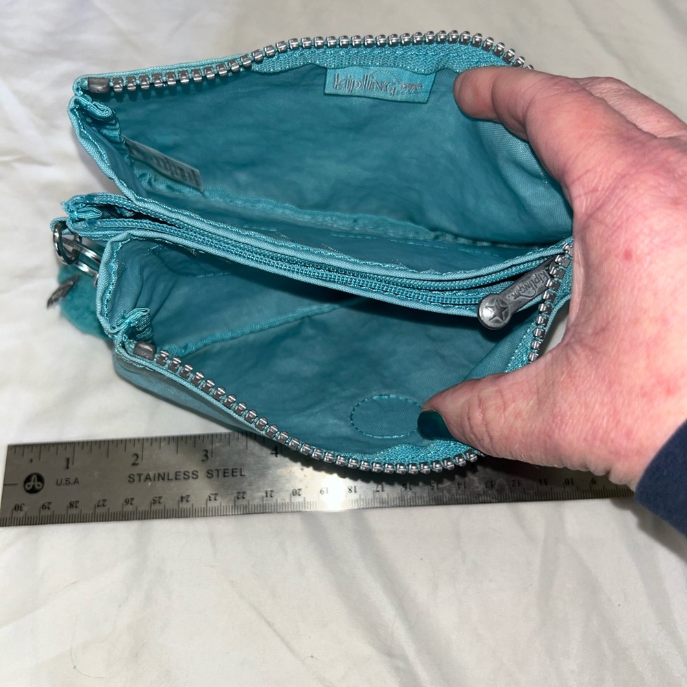 Kipling Blue Creativity Large Pouch 5 Pocket Wall… - image 5